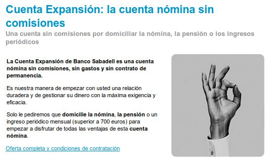 Cuenta Expansión Sabadell, no pagues comisiones