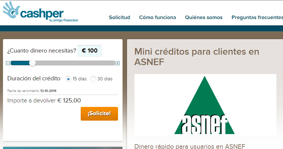 credito rapido con asnef