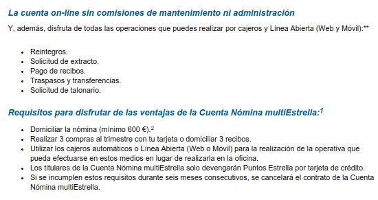 La Caixa Cuenta Nómina condiciones