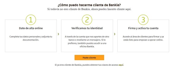 bankia cuenta on requisitos