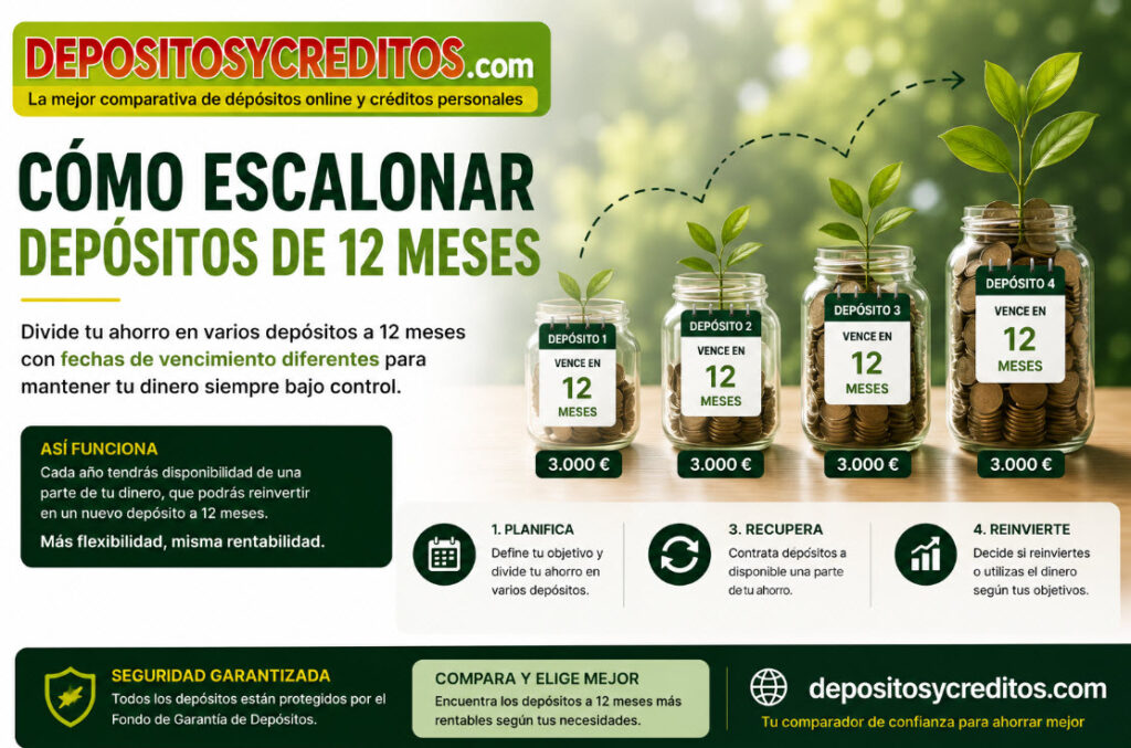 como escalonar depositos de 12 meses