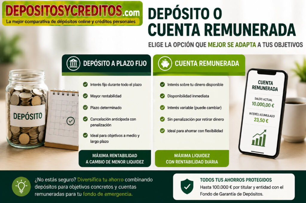 Depósito o cuenta remunerada